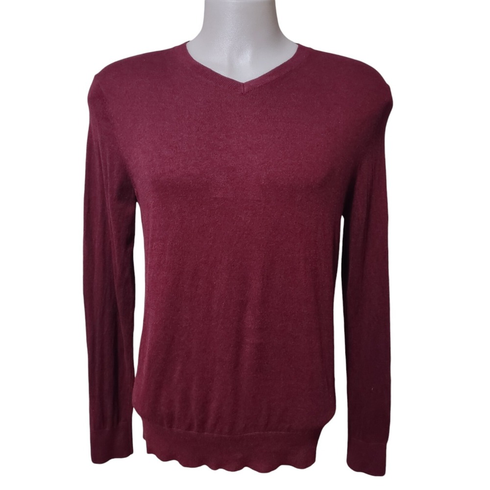 Banana Republic Sweater Men's Medium V-Neck Pull Over Cotton Blend Long Sleeve